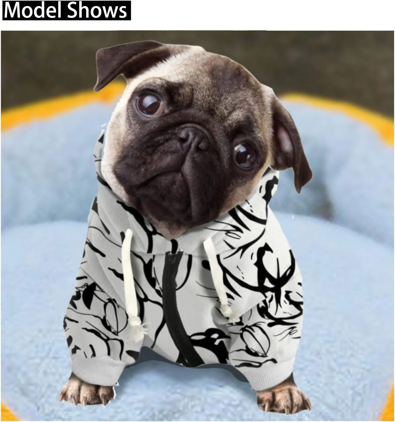 Howilath Dog Hoodie Dog Sweaters with Hat, Tie-dye Rainbow Soft and Warm Dog Sweater for Small Medium Large Dogs Cats Shirt - L