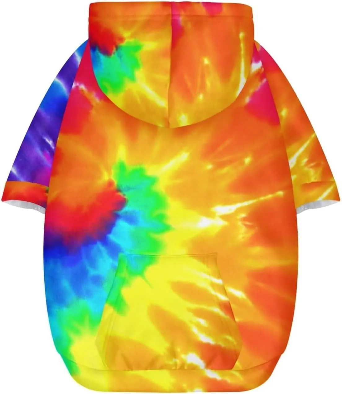 Howilath Dog Hoodie Dog Sweaters with Hat, Tie-dye Rainbow Soft and Warm Dog Sweater for Small Medium Large Dogs Cats Shirt - L