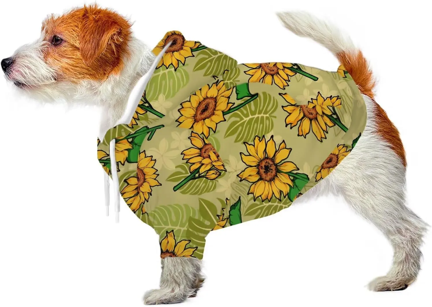 Howilath Dog Hoodie Dog Sweaters with Hat, Tie-dye Rainbow Soft and Warm Dog Sweater for Small Medium Large Dogs Cats Shirt - L