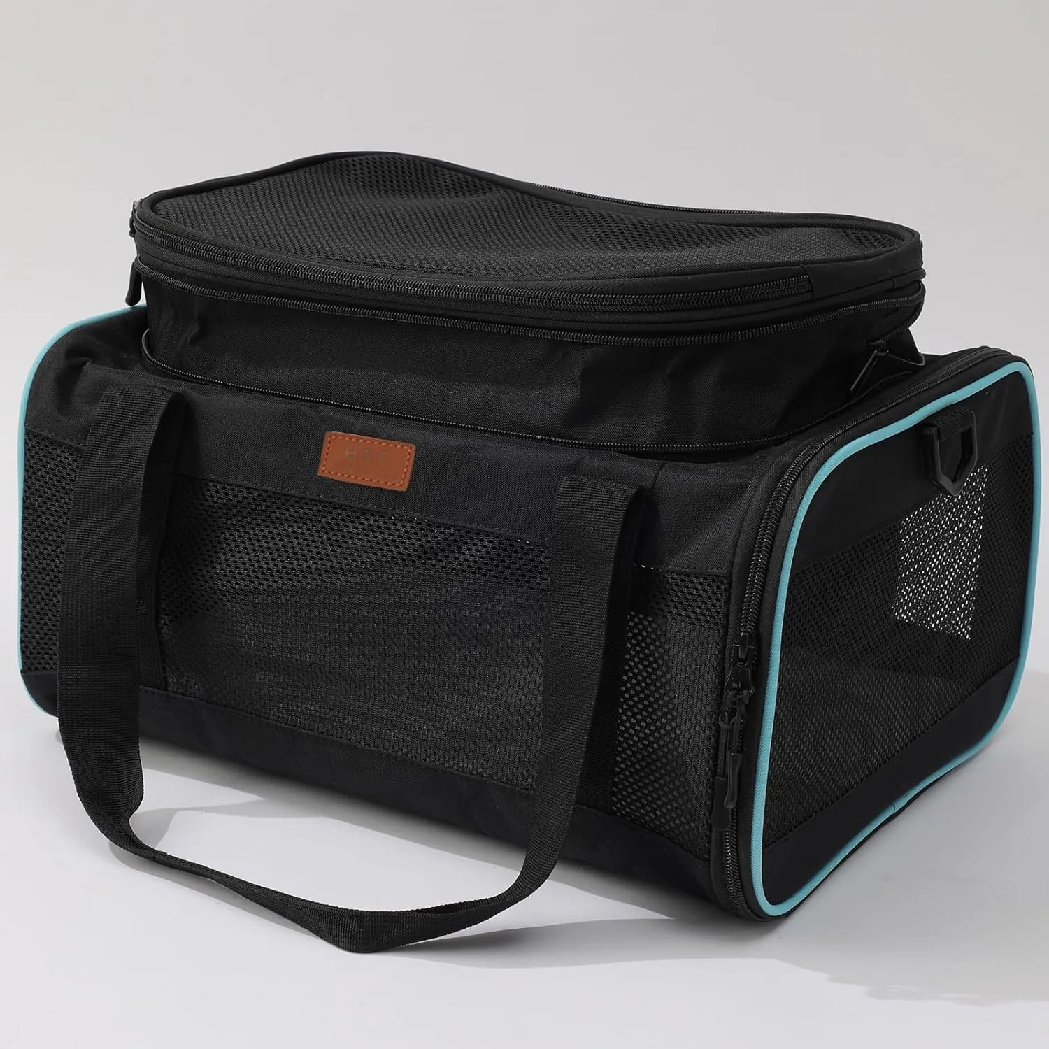 HSC PET Carriers for Cat Small Dog Bag,Deluxe,Black,Top Expandable,Luxury Airline Approved,Cabin Carriers Guaranteed On Cabin Board Flight Travel