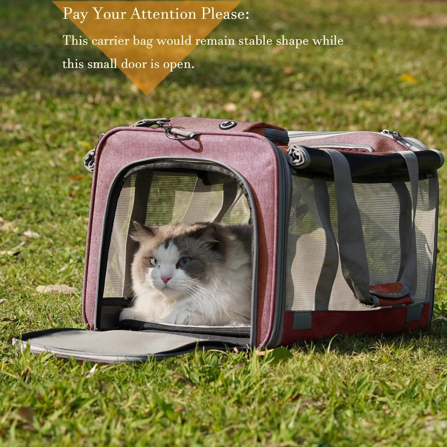 HSC PET Pink Pets Carrier for Large Medium Cat, Soft-Sided Small Dog Carriers Fit Kitties Rabbit Puppy, Bunny Carriers Pet Privacy Protection Travel Bag