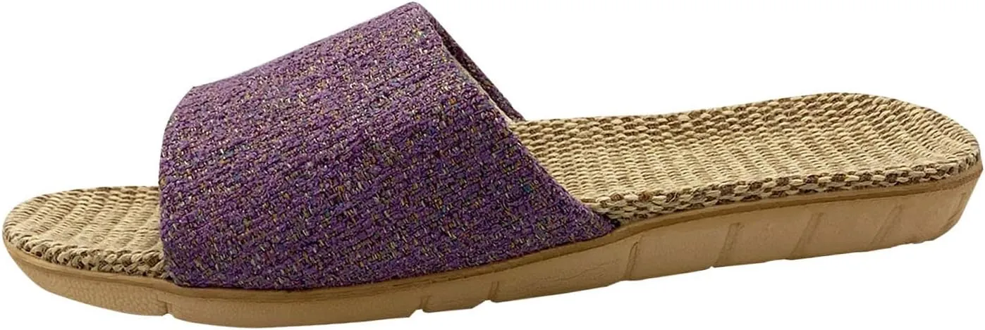 Hwayslon Fashion Unisex Linen Summer Skidproof Indoor Slippers