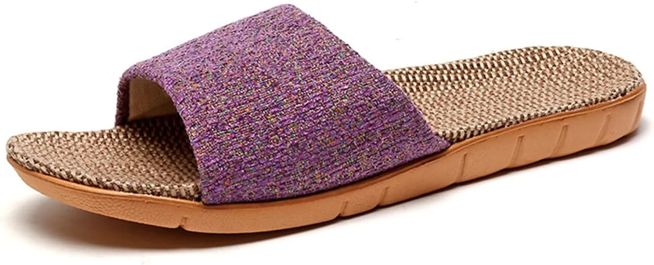 Hwayslon Fashion Unisex Linen Summer Skidproof Indoor Slippers
