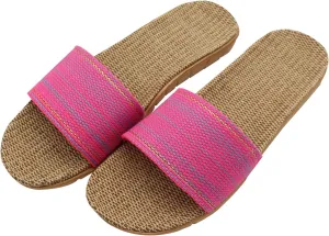 Hwayslon Fashion Unisex Linen Summer Skidproof Indoor Slippers