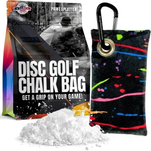 HYZER HOUND DISCS Disc Golf Chalk Bag | Dry Your Hands in the Heat of Summer | Attaches to Bag with a Carabiner | Improve Your Hand Grip for Consistency | Essential Disc Golf Accessories | Chalk