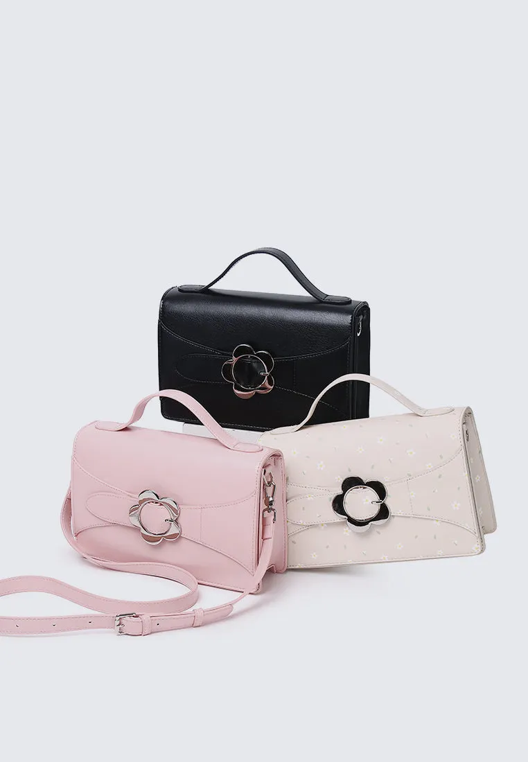 I Feel Bloom Belted Top Handle Bag (Beige)