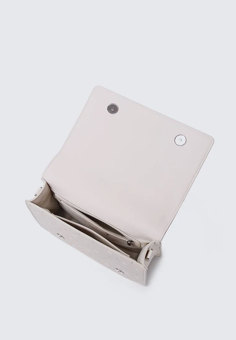 I Feel Bloom Belted Top Handle Bag (Beige)