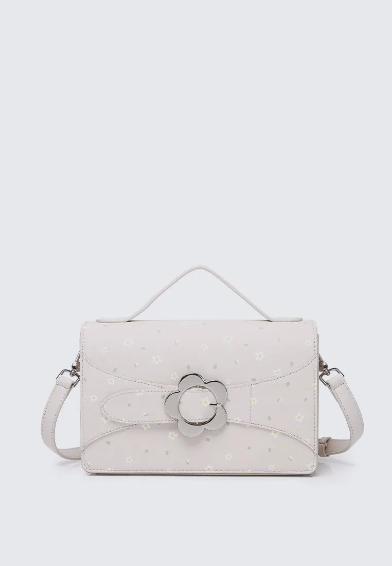 I Feel Bloom Belted Top Handle Bag (Beige)