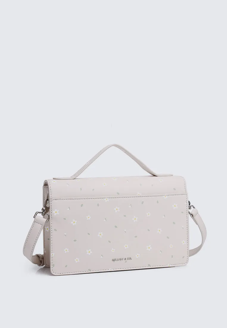 I Feel Bloom Belted Top Handle Bag (Beige)