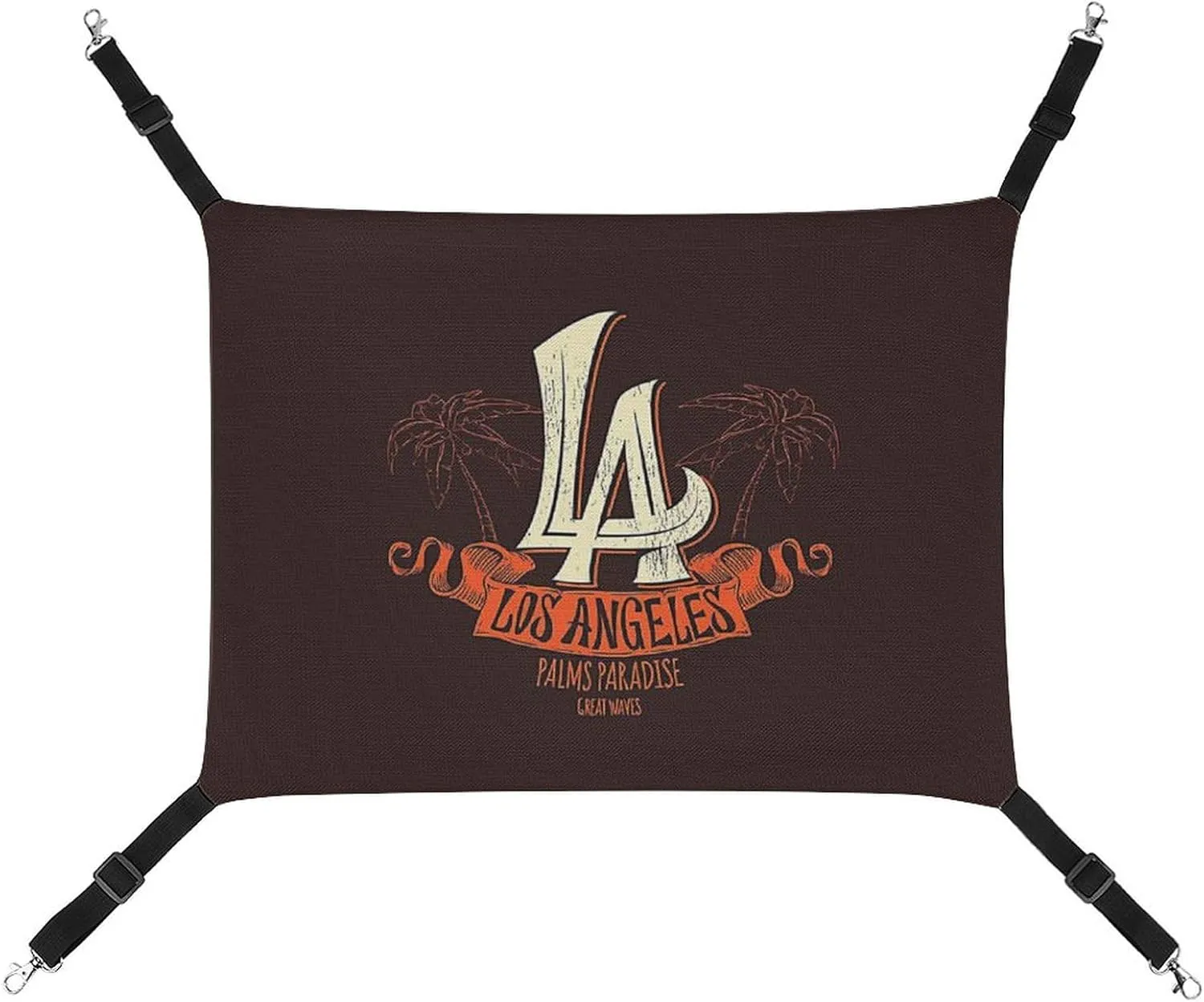 I Love Los Angeles City Cat Hanging Hammock Soft Breathable Pet Cage Dog Hammock with Adjustable Straps and Metal Hooks
