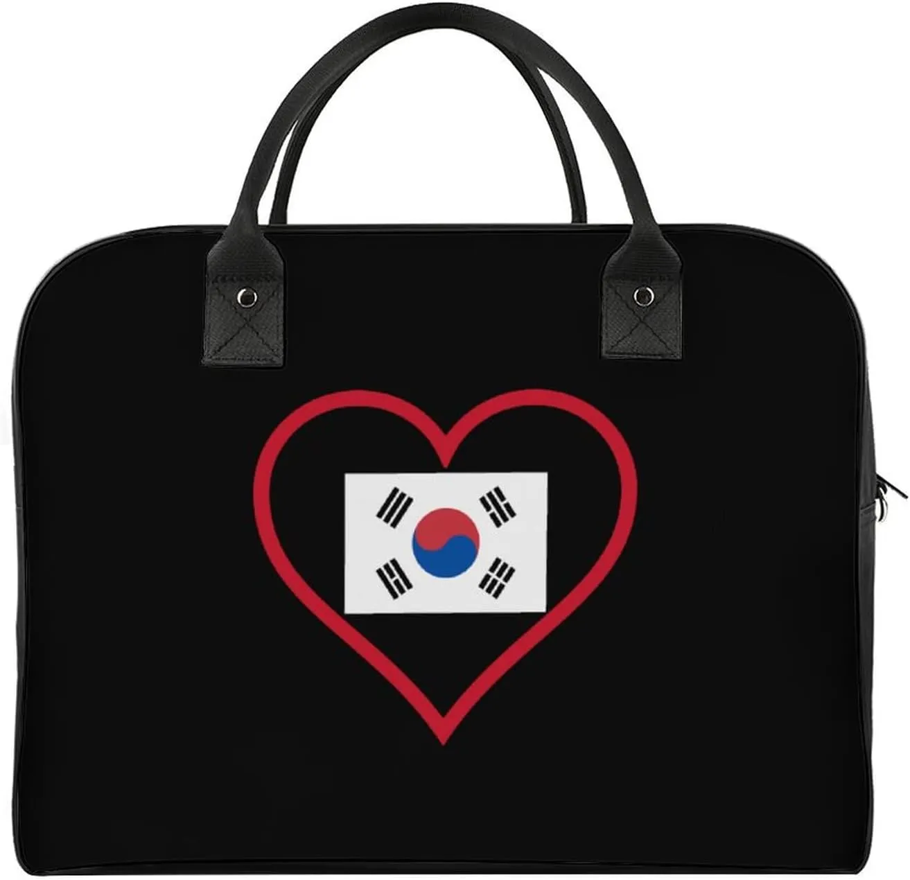 I Love South_Korea Duffle Bag for Travel Crossbody Sports Tote Gym Bag Shoulder Weekender Overnight Bag