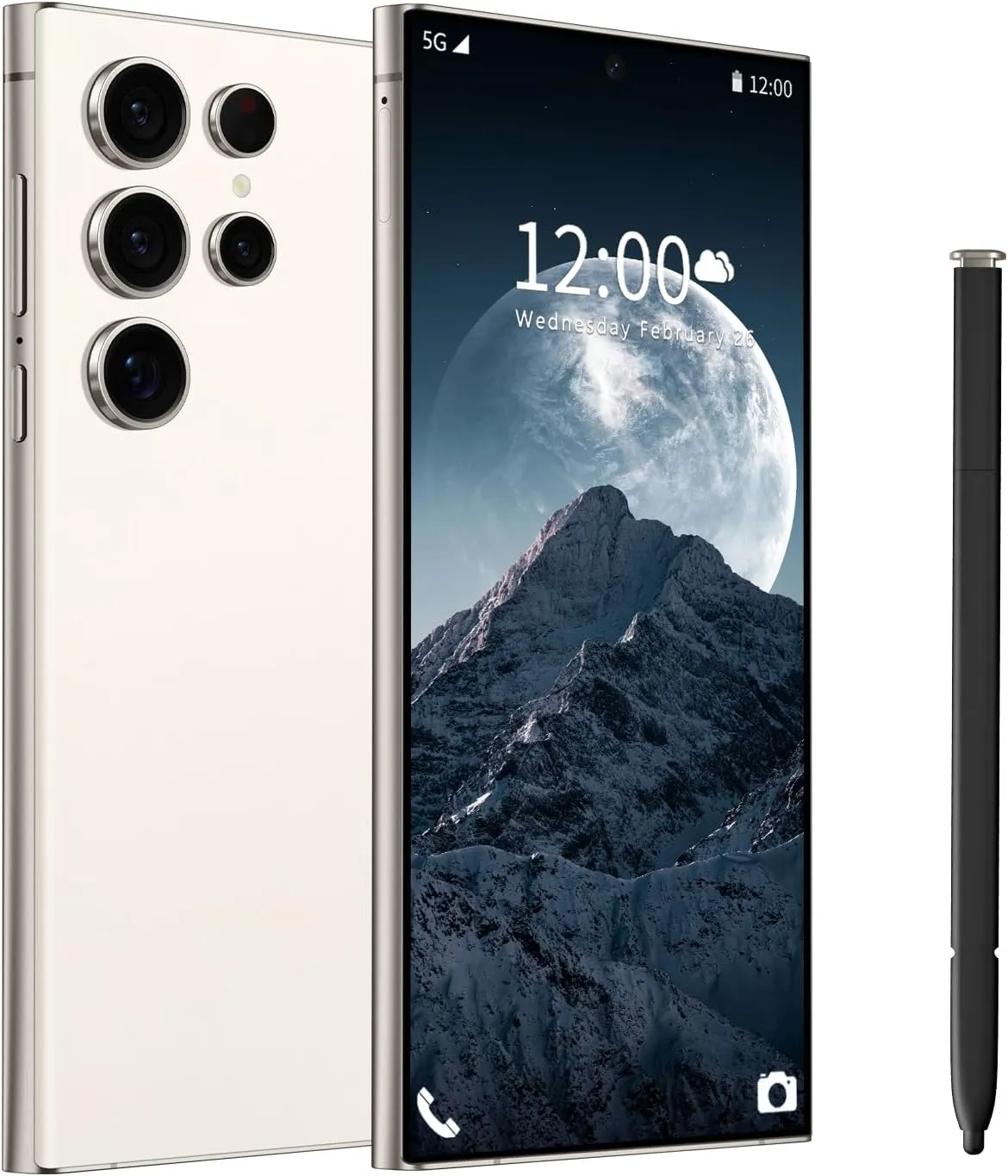 I24 Ultra 5G Unlocked Phones, Built in Pen, Smartphone Battery 6800mAh 6.8" HD Screen Unlocked Cell Phone, 6 256GB Android13 with 128G Memory Card, Face ID/Fingerprint Lock/GPS (White)