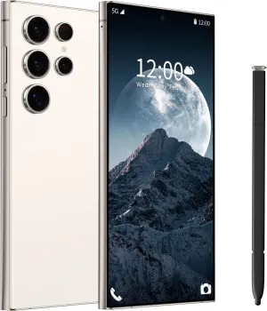 I24 Ultra 5G Unlocked Phones, Built in Pen, Smartphone Battery 6800mAh 6.8" HD Screen Unlocked Cell Phone, 6 256GB Android13 with 128G Memory Card, Face ID/Fingerprint Lock/GPS (White)