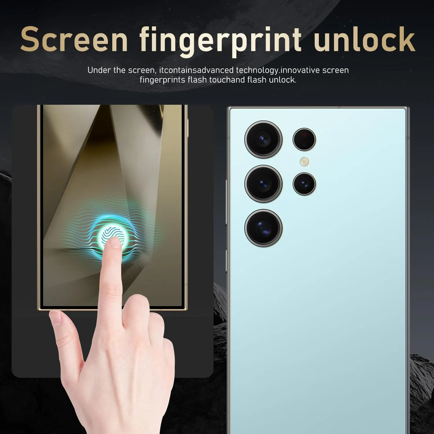 I24 Ultra Unlocked Smartphone,6GB 256GB Built in Pen with128GB Memory Card Cell Phone Android 13, 6.8" HD Screen Unlocked Cell Phone, 6800mAh, 48MP 108MP Dual Camera/Fingerprint Lock (Cyan)