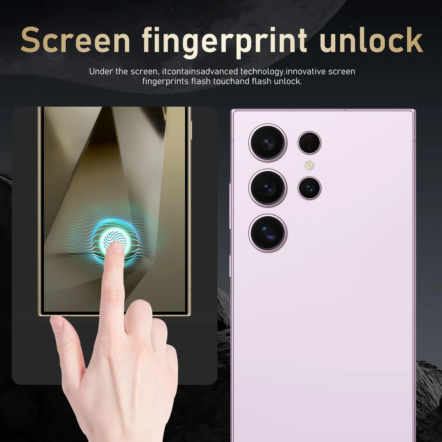 I24 Ultra Unlocked Smartphone,6GB 256GB Built in Pen with128GB Memory Card Cell Phone Android 13, 6.8" HD Screen Unlocked Cell Phone, 6800mAh, 48MP 108MP Dual Camera/Fingerprint Lock (Purple)