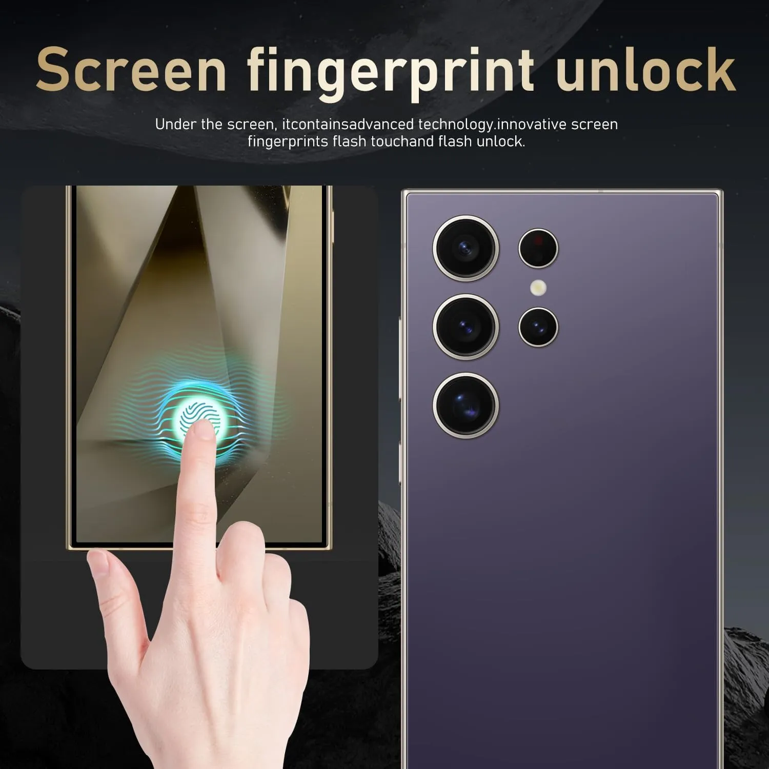 I24 Ultra Unlocked Smartphone,6GB 256GB Built in Pen with128GB Memory Card cell phone Android 13, 6.8"HD Screen Unlocked Cell Phone, 6800mAh, 48MP 108MP Dual Camera/Fingerprint Lock (Dark purple)