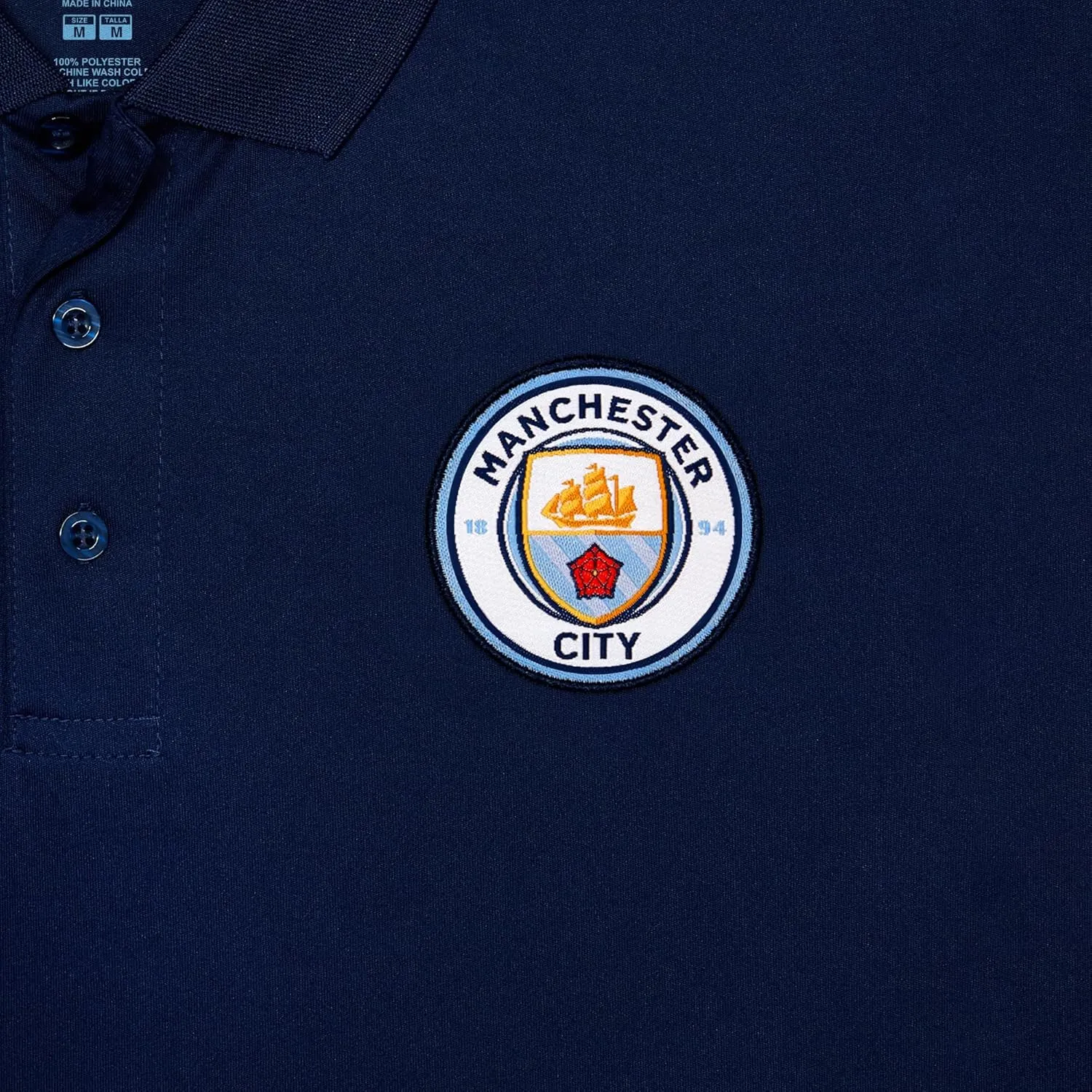 Icon Sports Officially Licensed Soccer Polo Shirt, Woven Patch Adult Unisex Collared Shirt