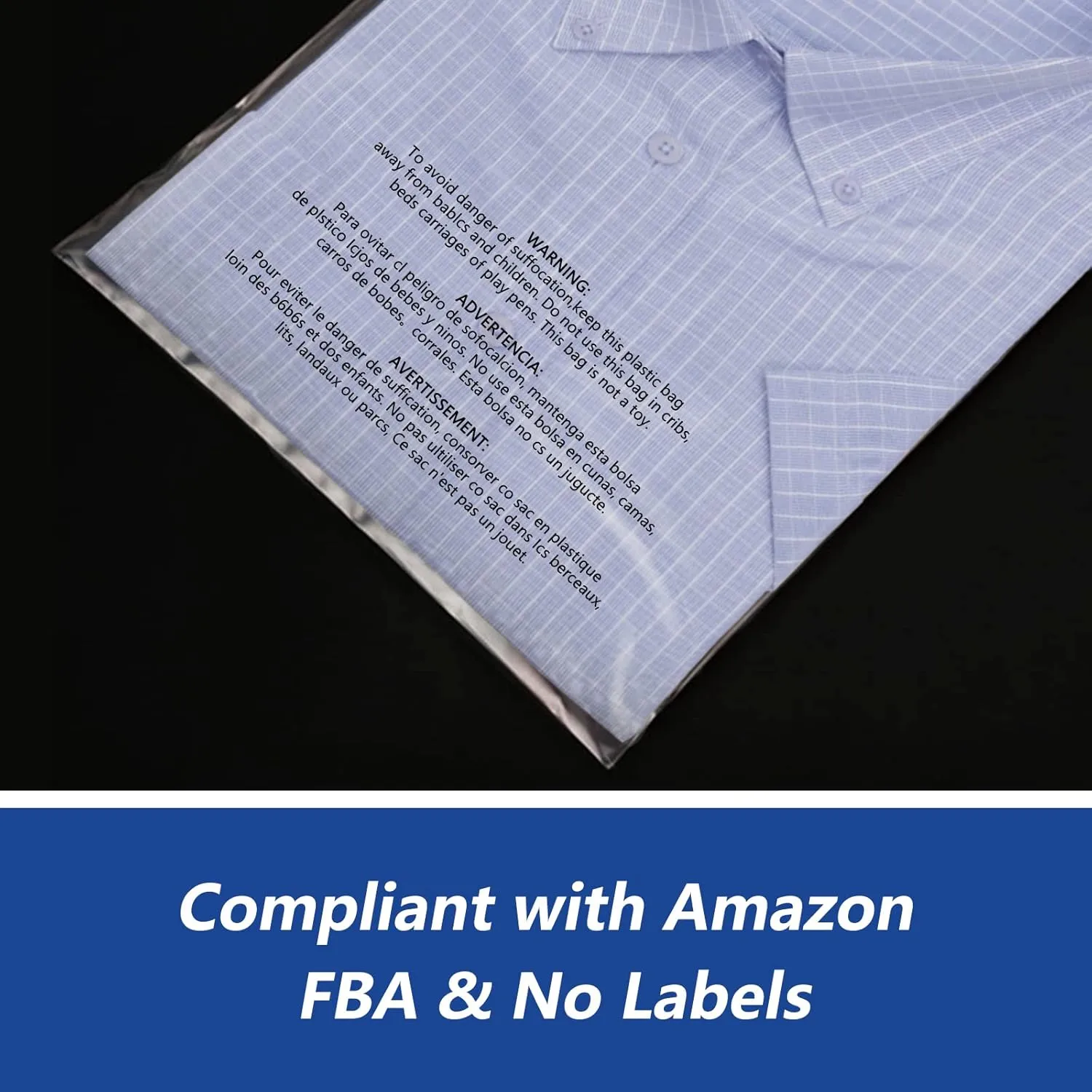 iMailer - 100 Count - 11" x 14" Clear Plastic Poly Bags with Suffocation Warning for Prints, Photos, Documents, Clothing, T-Shirt - Resealable Adhesive,Not Strong