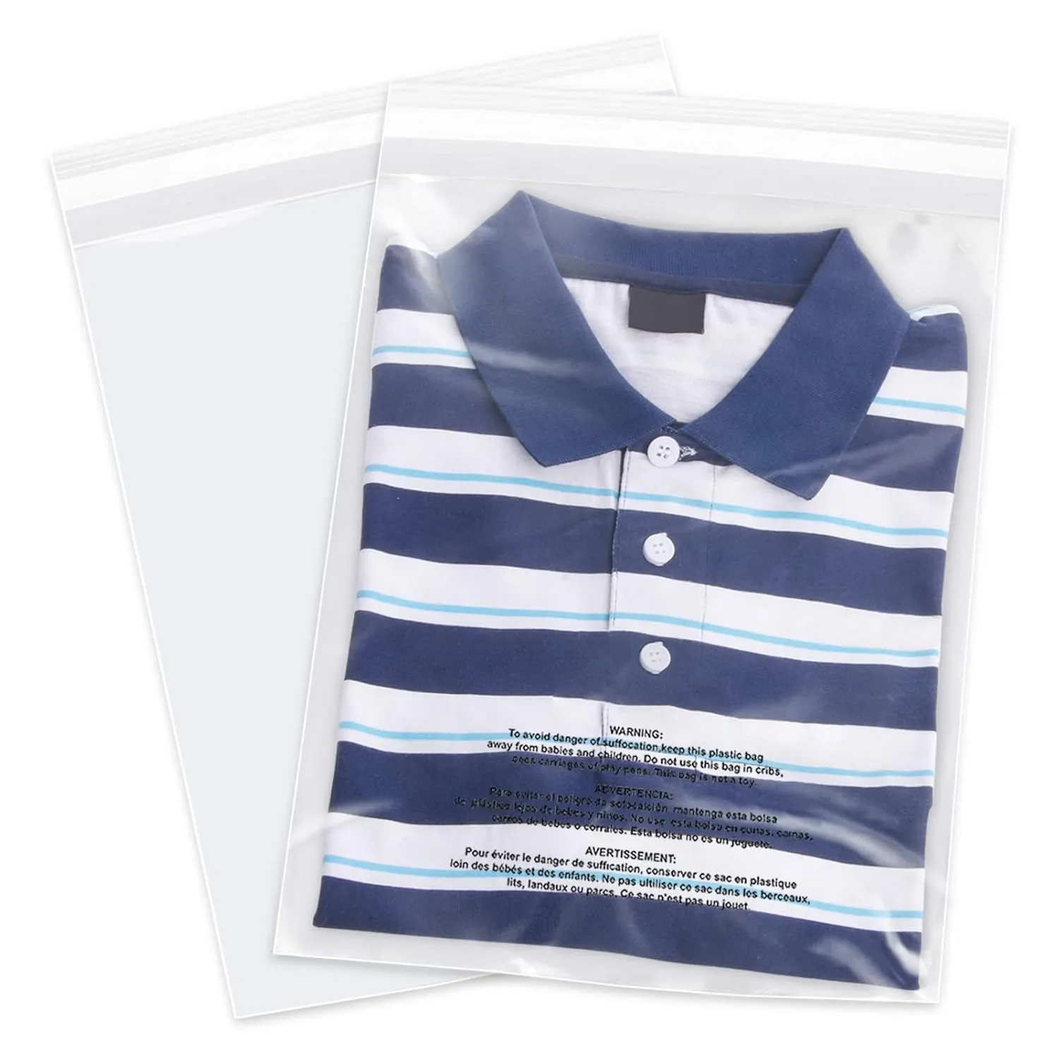 iMailer - 100 Count - 11" x 14" Clear Plastic Poly Bags with Suffocation Warning for Prints, Photos, Documents, Clothing, T-Shirt - Resealable Adhesive,Not Strong