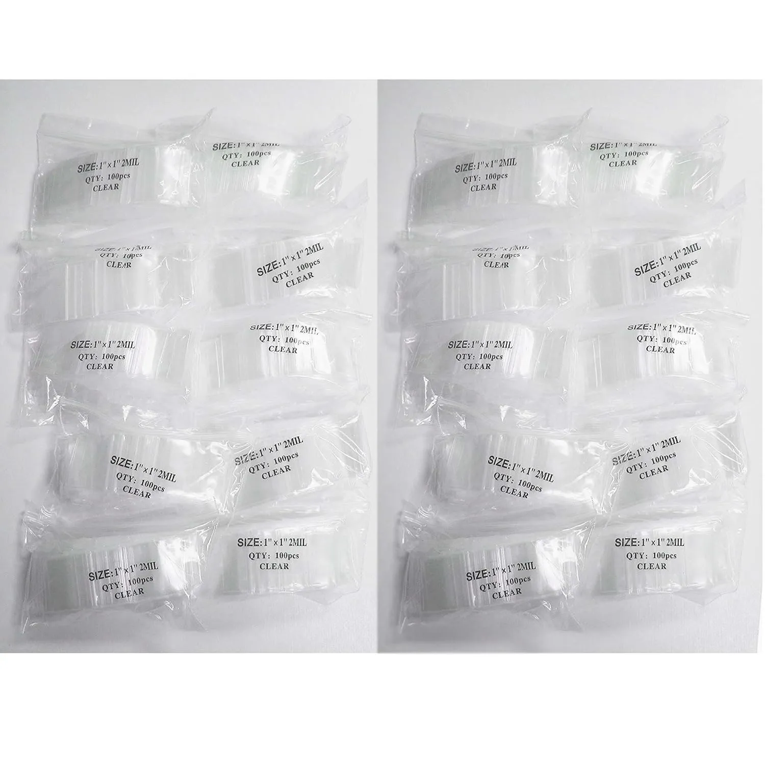 iMBAPrice 2000 - (1'' x 1'') Clear Reclosable Zipper Bags, Total 2000 Bags