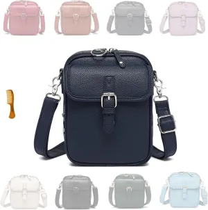 Implementarch Crossbody Leather Bag, Forcipower Crossbody Leather Bag, Anti Theft Shoulder Bags for Women Travel