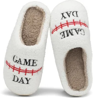 INMINPIN Women Men Ball Sports Slippers Soft Curly Plush House Shoes Cozy Bedroom Slippers Indoor Outdoor with Non Slip Sole for Sports Fan