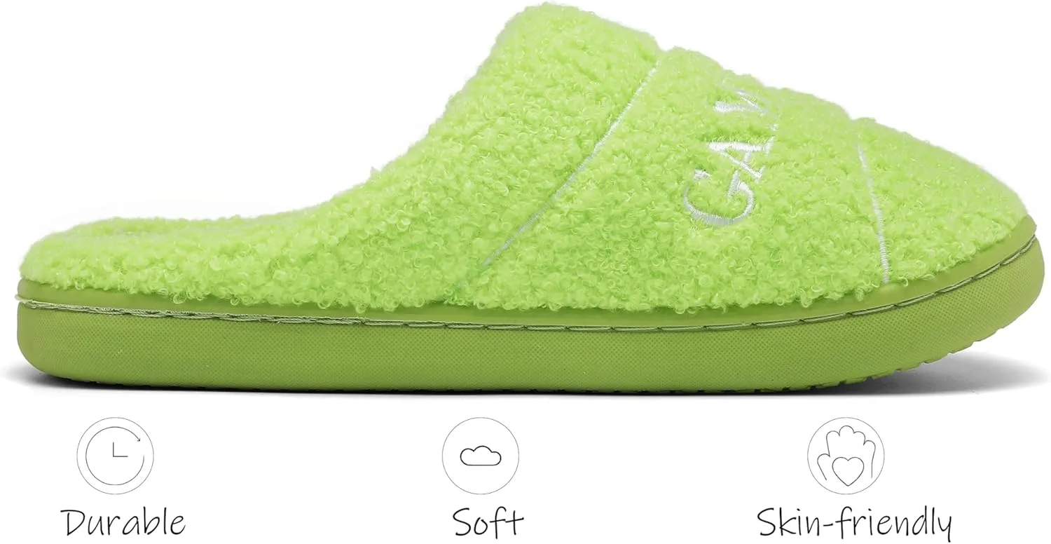 INMINPIN Women Men Ball Sports Slippers Soft Curly Plush House Shoes Cozy Bedroom Slippers Indoor Outdoor with Non Slip Sole for Sports Fan