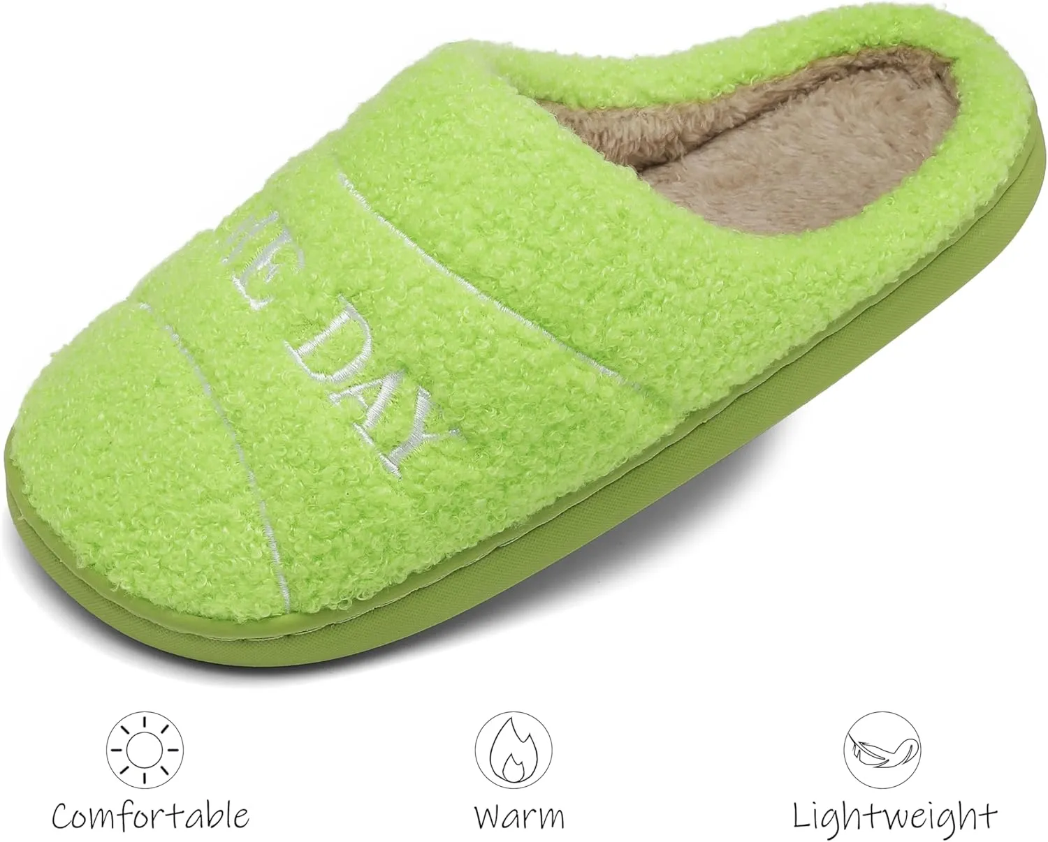INMINPIN Women Men Ball Sports Slippers Soft Curly Plush House Shoes Cozy Bedroom Slippers Indoor Outdoor with Non Slip Sole for Sports Fan