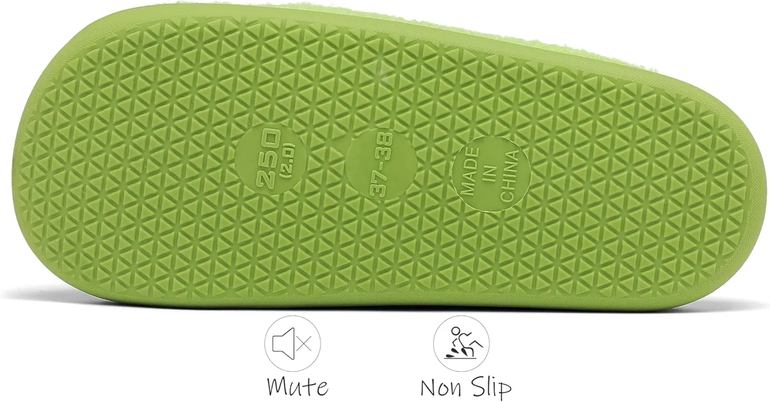 INMINPIN Women Men Ball Sports Slippers Soft Curly Plush House Shoes Cozy Bedroom Slippers Indoor Outdoor with Non Slip Sole for Sports Fan