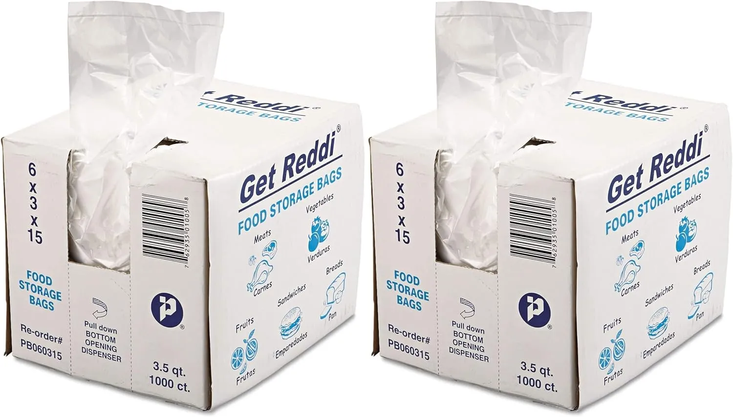 Inteplast 3.5 qt Capacity, 15" x 6" x 3" Gusset, Clear Rectangular Waste Bags (Case of 1000) (Packing, Storage)