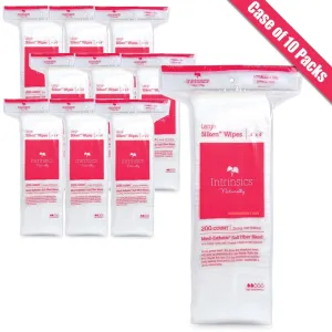 Intrinsics Silken Non-Woven Esthetic Wipes - Large - 4" X 4" - Med-Esthetic&reg; Soft Fiber Blend / 200 Count per Resealable Bag X 10 Bags = Case of 2,000 Silken Esthetic Wipes