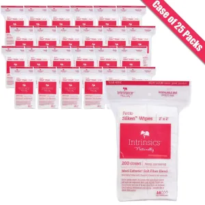 Intrinsics Silken Non-Woven Esthetic Wipes - Petite - 2" X 2" - Med-Esthetic&reg; Soft Fiber Blend / 200 Count per Resealable Bag X 25 Bags = Case of 5,000 Silken Esthetic Wipes