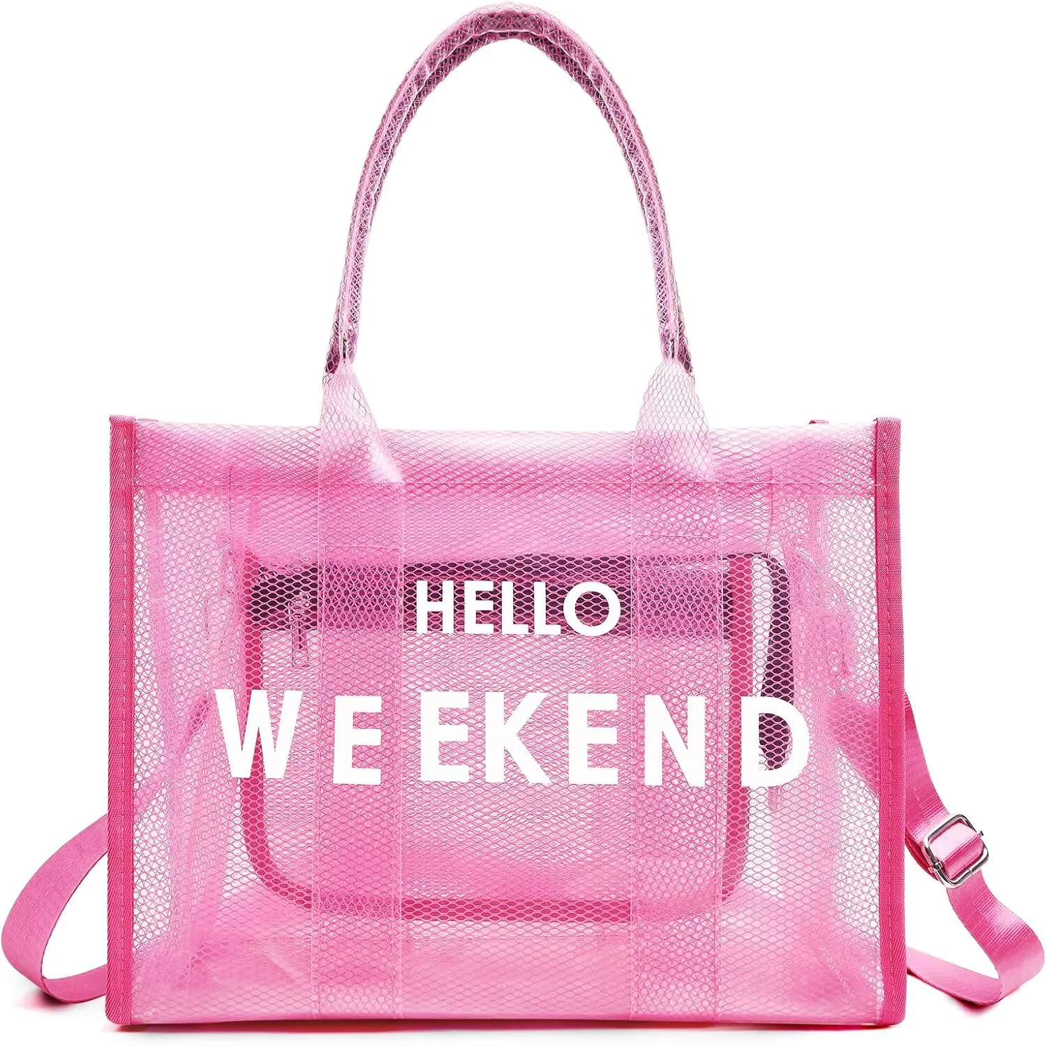 IwIeIaIrI Clear Tote Bag PVC Beach Bag Women's Large Crossbody Shoulder Bag with Zipper