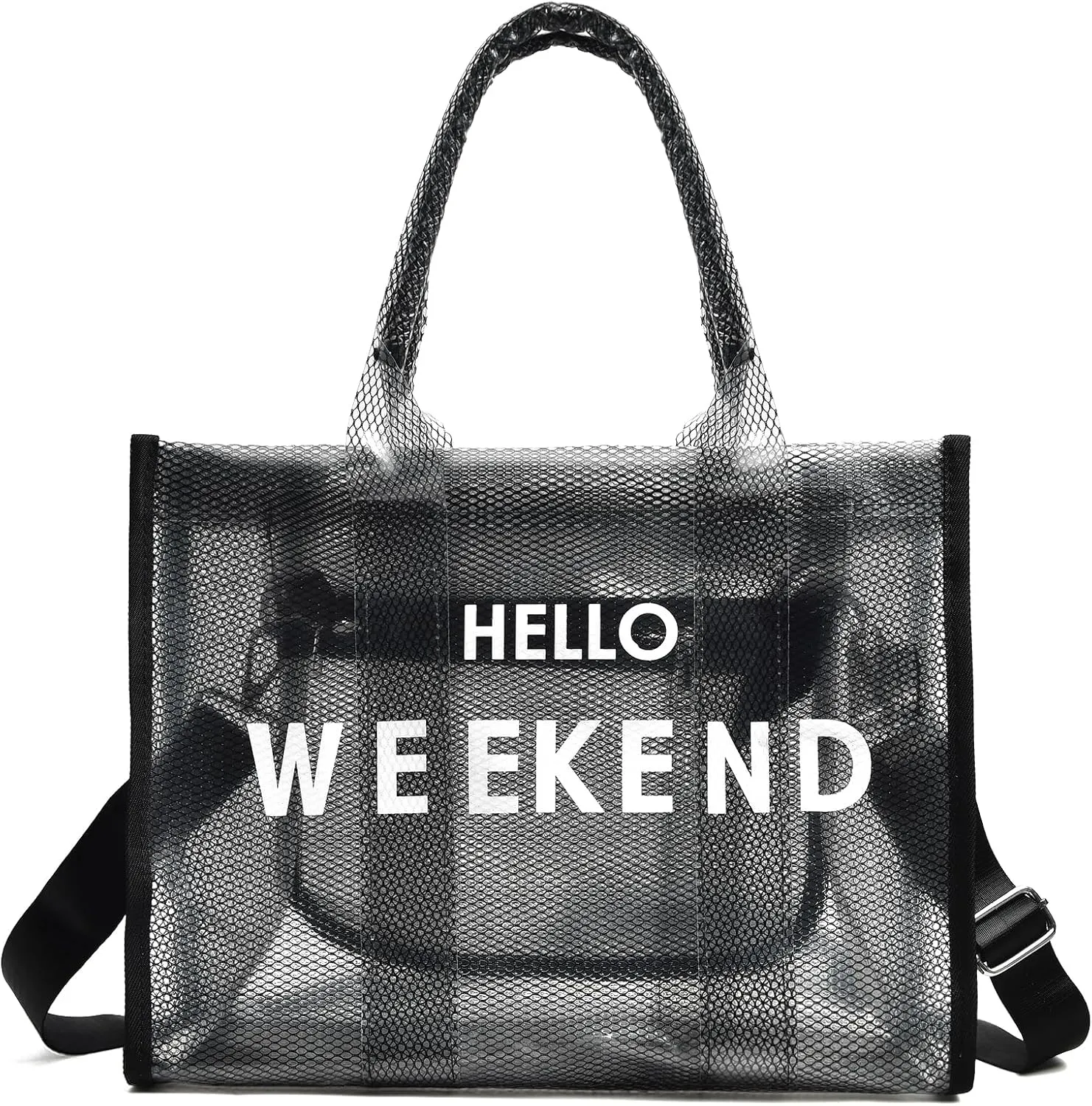 IwIeIaIrI Clear Tote Bag PVC Beach Bag Women's Large Crossbody Shoulder Bag with Zipper