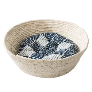 Japanese Style Hand-Woven Rattan Bed