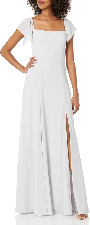 Jenny Yoo Women's Elsie Off The Shoulder Flutter Sleeve Chiffon Dress