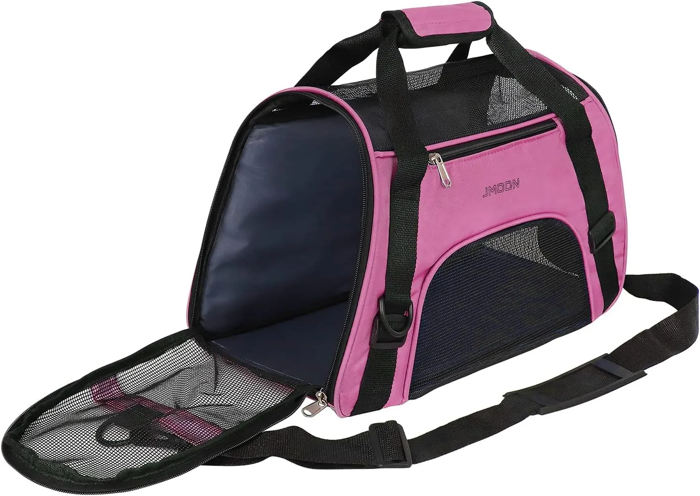 JMOON Cat Carrier Soft-Sided Airline Approved Pet Carrier Bag,Pet Travel Carrier for Cats,Dogs Puppy Comfort Portable Foldable Pet Bag (Medium, Pink)