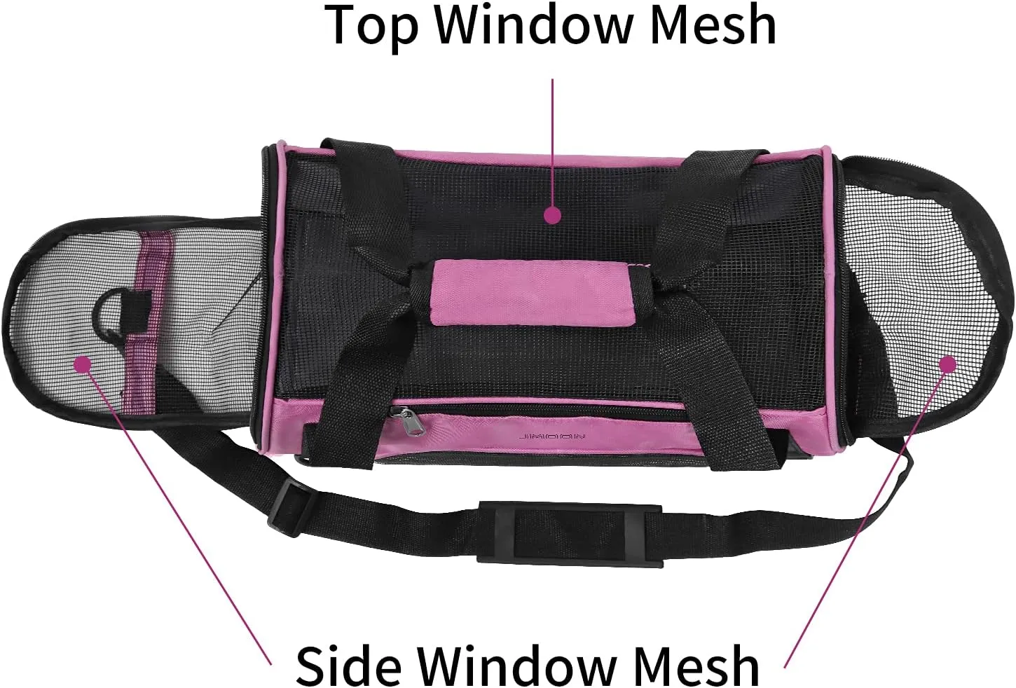 JMOON Cat Carrier Soft-Sided Airline Approved Pet Carrier Bag,Pet Travel Carrier for Cats,Dogs Puppy Comfort Portable Foldable Pet Bag (Medium, Pink)