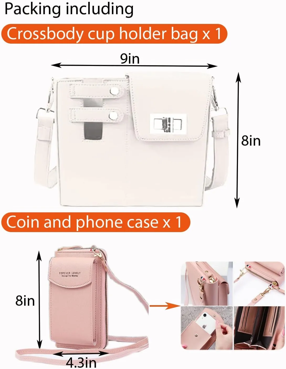 KALLAK Outdoor Portable Crossbody Water Cup Storage Bag, Crossbody Bag with Sports Water Bottle Holder for Women Men, Crossbody Cup Holder Bag