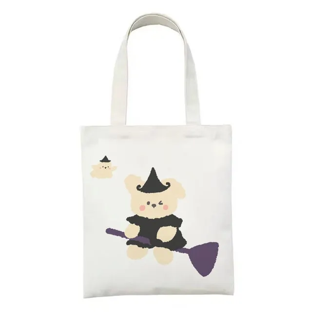 Kawaii Printed Canvas Shopping Bags