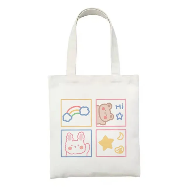 Kawaii Printed Canvas Shopping Bags