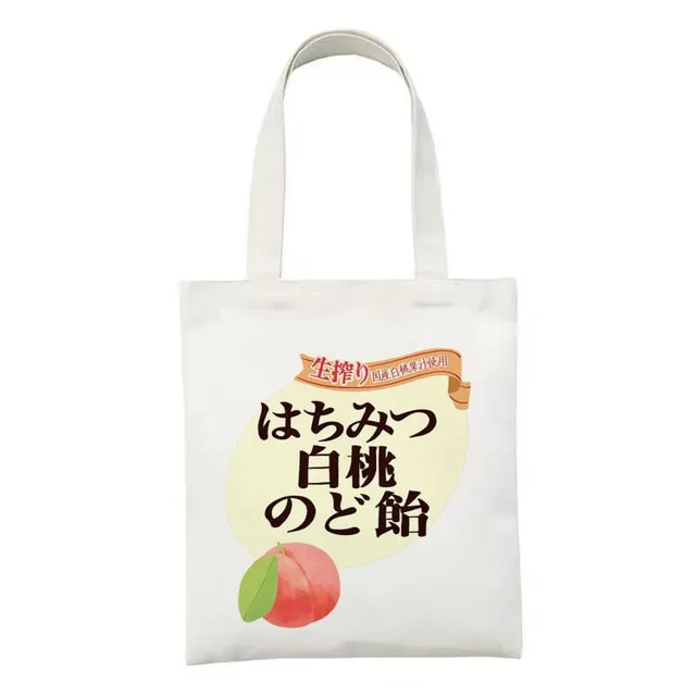 Kawaii Printed Canvas Shopping Bags