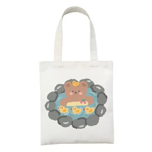 Kawaii Printed Canvas Shopping Bags
