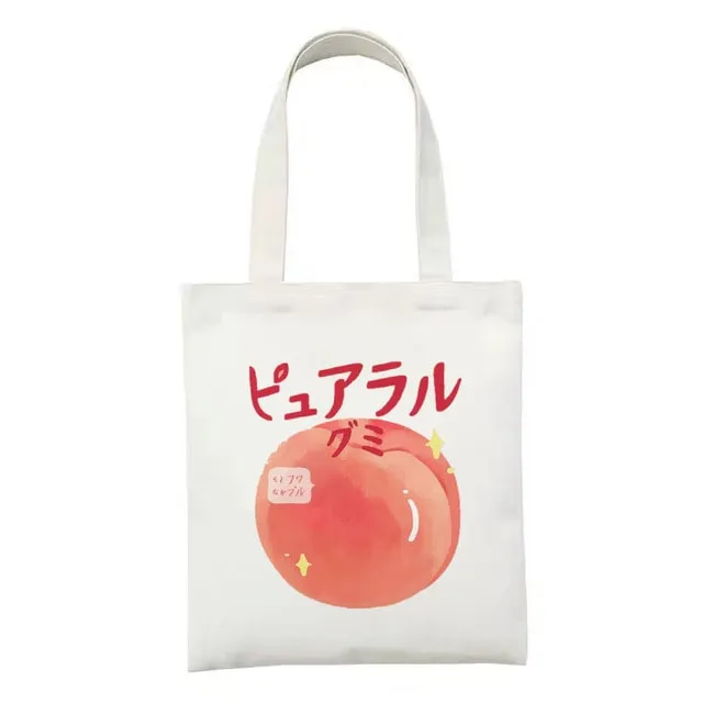 Kawaii Printed Canvas Shopping Bags