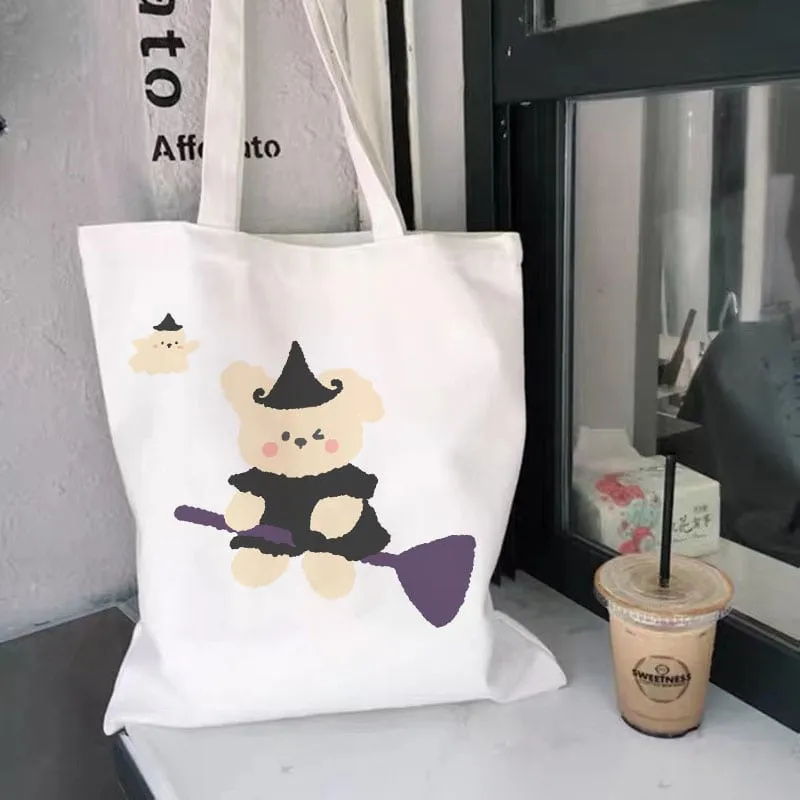 Kawaii Printed Canvas Shopping Bags