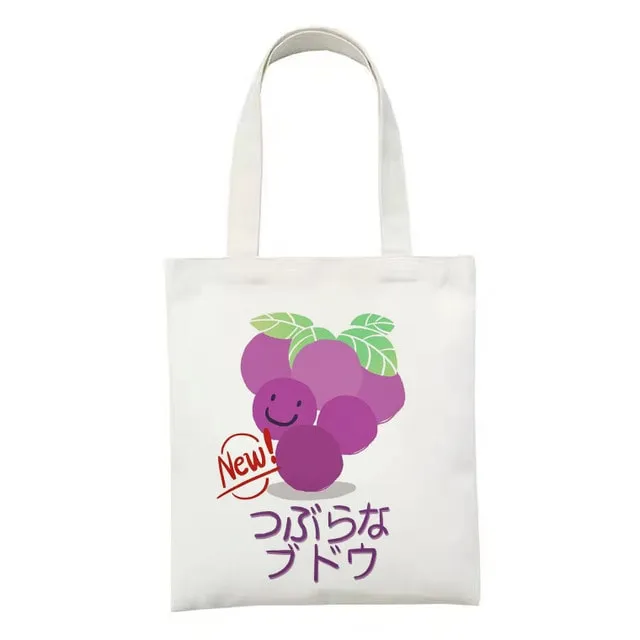 Kawaii Printed Canvas Shopping Bags