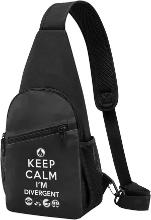 Keep Calm Im Divergent Shoulder Bag Adjustable Leisure Travel Crossbody Shoulder Bag Unisex