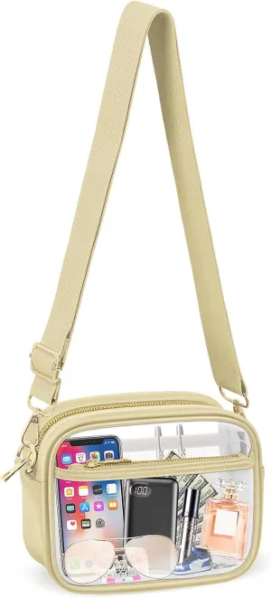 KETIEE Clear Crossbody Bag, Stadium Approved Clear Purse Bag for Concerts Sports Events Festivals