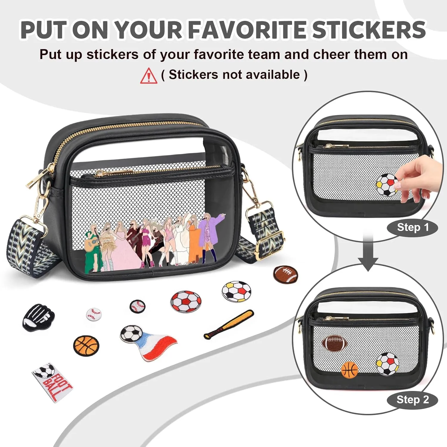 KETIEE Clear Crossbody Bag, Stadium Approved Clear Purse Bag for Concerts Sports Events Festivals