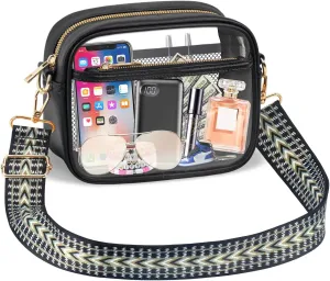 KETIEE Clear Crossbody Bag, Stadium Approved Clear Purse Bag for Concerts Sports Events Festivals